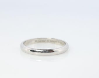 Cartier Platinum Ring. Cartier Wedding Band 1895 2.5mm Band. Certificate