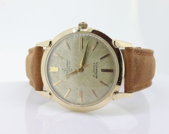 Relógio Ulysse Nardin. Relógio de pulso redondo automático manual suíço com cronômetro em ouro amarelo 14k. Relógio de ouro masculino de 34 mm. ATENDIDO. (st10-33)