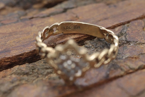 Diamond Star Ring. Chain band. 10k Chain ring. 10… - image 3