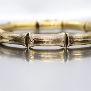 18k Bamboo bracelet. High Detailed Bamboo articulated link bracelet. 8.25" and 25.4grams.