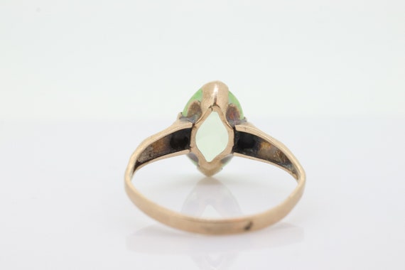 10k LIME Green Spinel ring. Vintage Retro Large O… - image 5