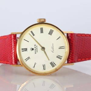 Genuine 18k Rolex Watch. 18k Yg Ladies Rolex Cellini 3810 Round Wristwatch