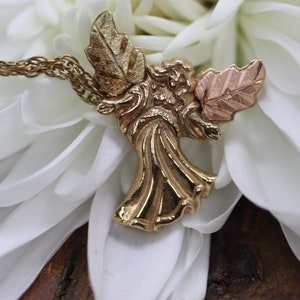 High Polish 10k Rose Gold Angel Pendant Necklace - Elegant & Shimmery Jewelry