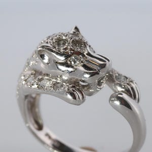 Panter, Leopard, Jaguar, Gepard, Platinaring. Diamantinredd huvudband.