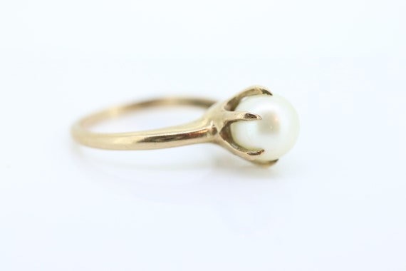 Victorian Pearl Claw Set ring. 10k Yellow Gold vi… - image 6