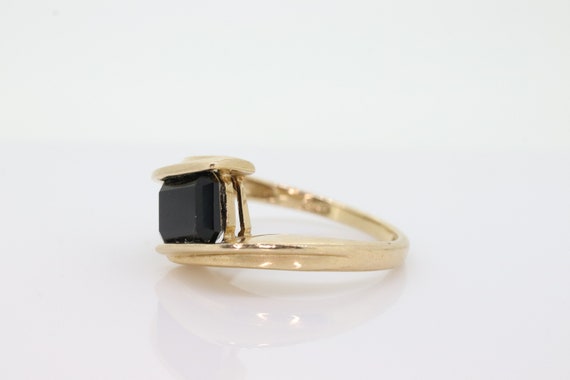 10k ONYX ring. Modern and Slim Rectangle Onyx sig… - image 2