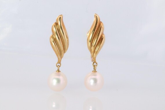 Boucles D'oreilles En Perles Akoya Mikimoto - Or Jaune 18k, Style Clous, Occasion