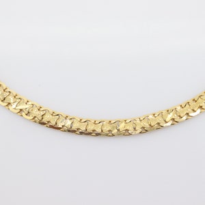 14k Bismark Chain Mesh Bracelet. Textured Chain Mesh link Yellow gold Italian Bracelet. (st 86/25)