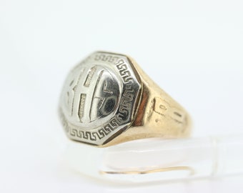 JR Wood Class 1928 BHS Ring. 10k Antique BHS Jr Wood and Sons Graduation Class High School Signet Ring. st(83)