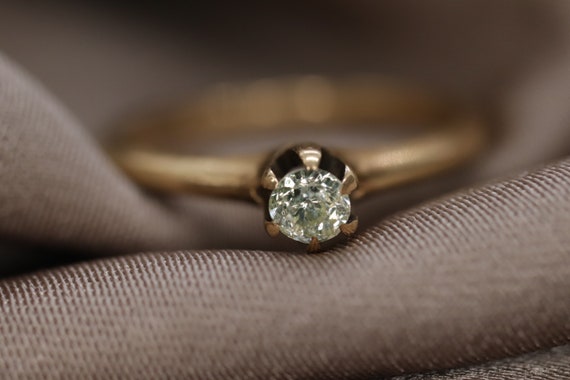 JR Wood and Sons 14k Gold Prong Set Diamond Ring … - image 2