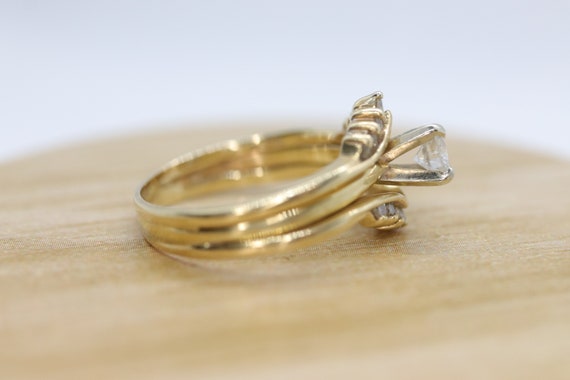 Diamond Solitaire Ring with Jacket. 14k Diamond E… - image 2