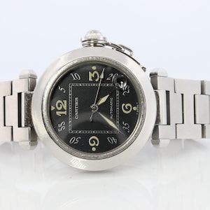 Vintage Cartier Pasha C Automatic 2324. Rare Black Dial W31043m7.