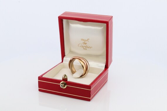 Vintage Cartier 18k 750 Tricolor Rolling Ring. Must De Cartier Dreifaltigkeitsband Etsy