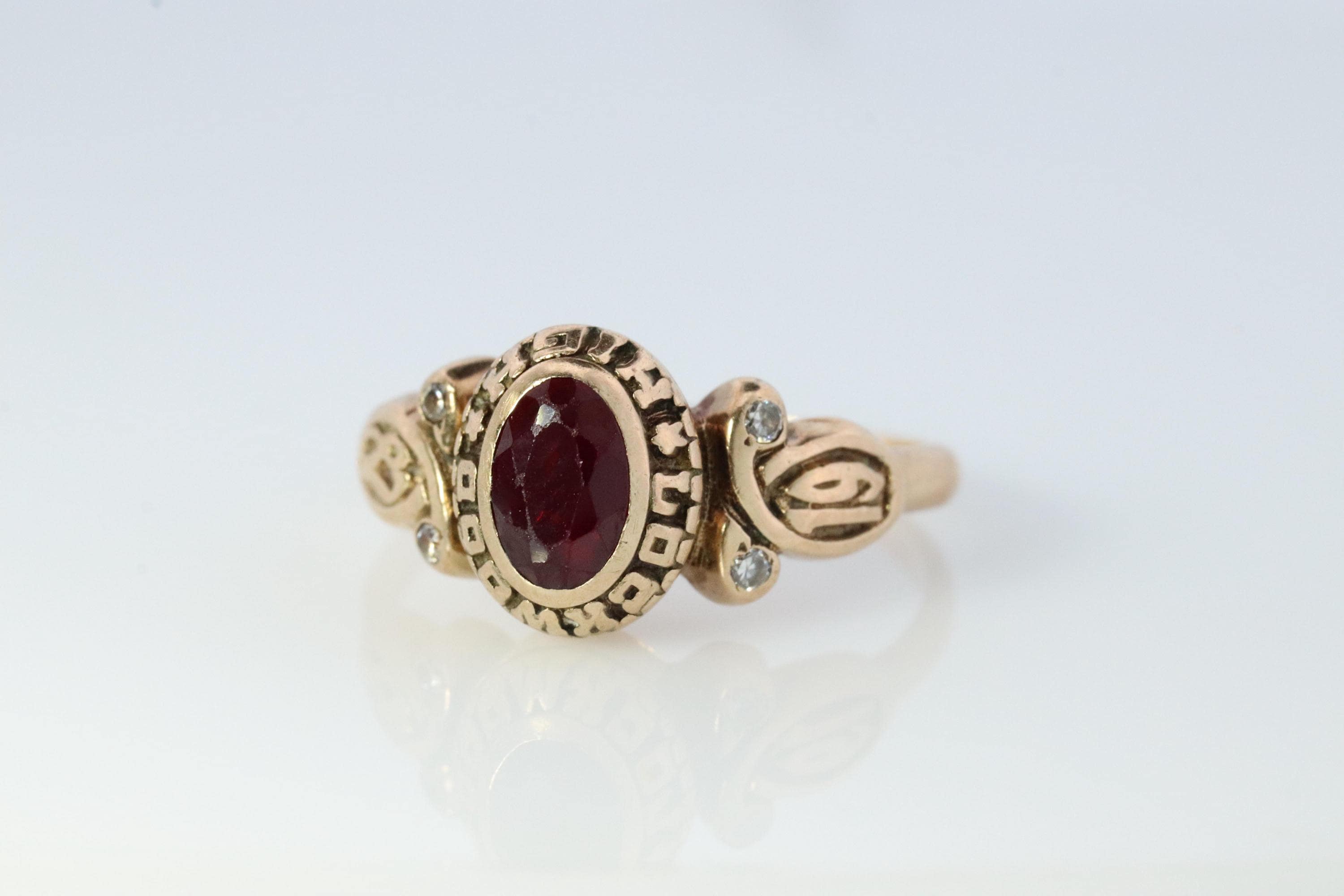 1987 Lockwood High School Class Graduation Ring. 10k Gold With Lc 