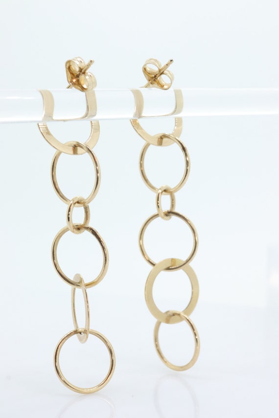 14k NABCO Gold Dangle Drop Earrings. 14k Yellow G… - image 6