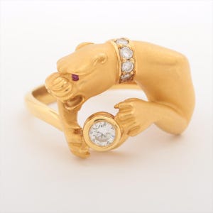 Carrera Y Carrera 18k Gold Panther Ring Ruby Eye & Diamonds. Leopard Pounce