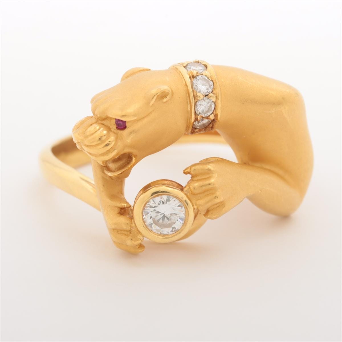 カレラ・イ・カレラ 18K ゴールド パンサー リング ルビー アイ 