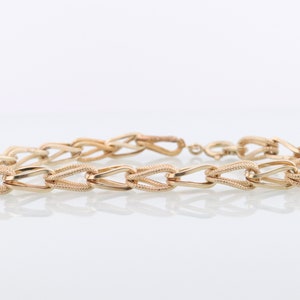14k UNOAeRRE Textured Link Chain BRACELET. 14k LOOP Italian Bracelet 6.9g 8in length