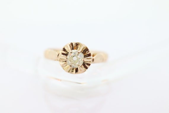 Victorian 18k Rose Gold Diamond Solitaire. 0.36ct… - image 10
