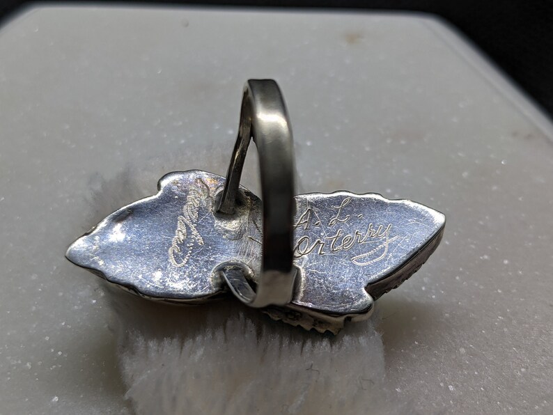 Beautiful Navajo South western ring Turquoise Sterling Silver Leaf Ring