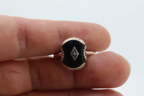Onyx Diamond Ring. Onyx Concave Diamond Ring. Ony… - image 4