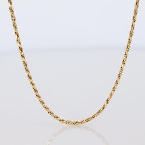 14k Rope Necklace. 14k Long Rope Necklace. 3.5grams 16in Length 1.5mm Width