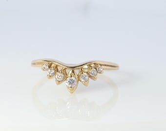 14k Enhancer Jacket Wrap Around Ring. Diamond (Cz) Round Ring. Round Tiara Ring