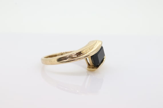 10k ONYX ring. Modern and Slim Rectangle Onyx sig… - image 4