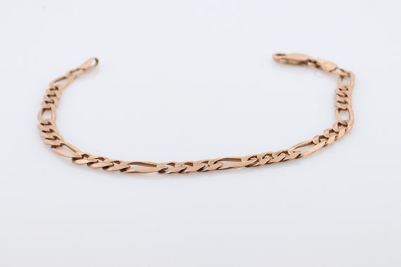 10k Figaro Chain Bracelet. 10k Solid Yellow Gold … - image 2