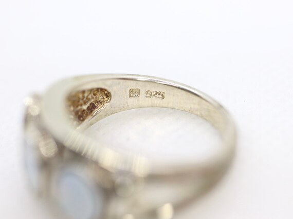 Synthetic Opal Sterling Silver Statement Ring - image 6