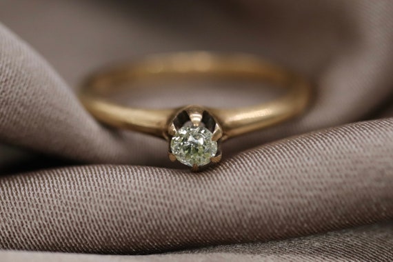 JR Wood and Sons 14k Gold Prong Set Diamond Ring … - image 1
