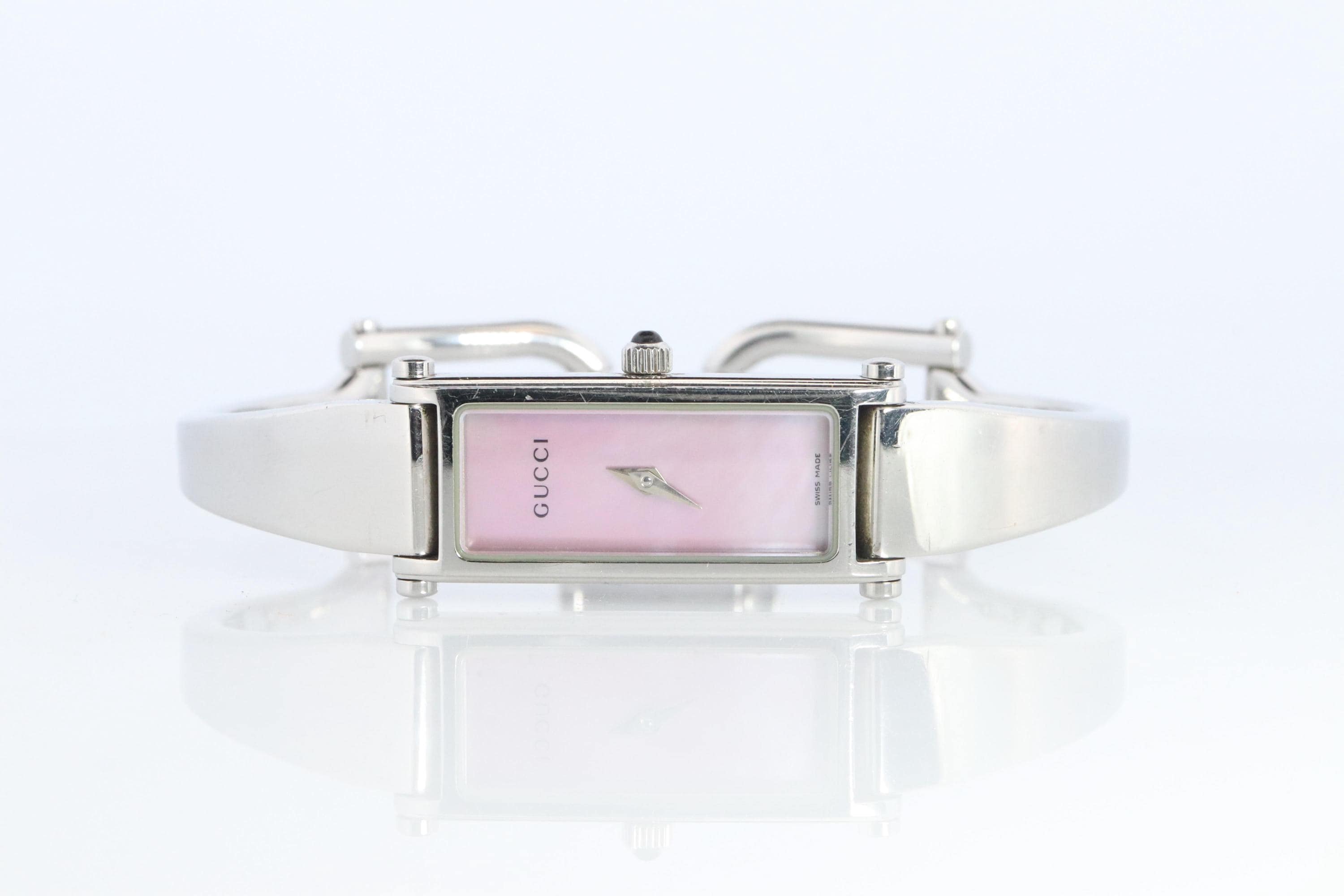 Vintage Gucci 1500l Quartz Wrist Watch. Gucci Silver Pink Mop