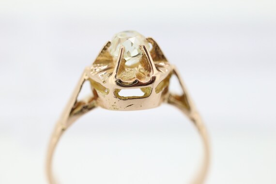 Victorian 18k Rose Gold Diamond Solitaire. 0.36ct… - image 3