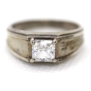 Sterling Silver Princess Cut CZ ring.