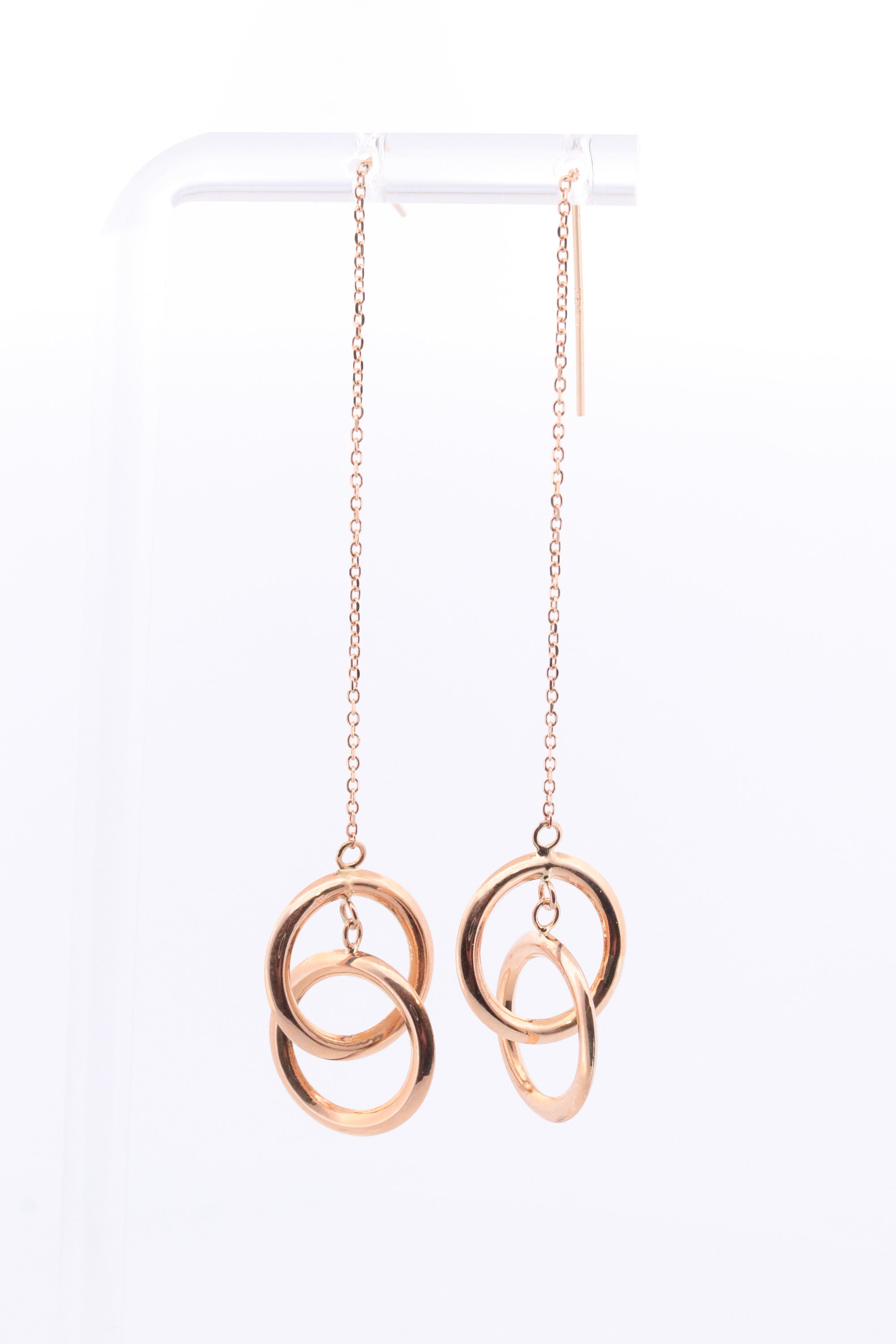 Joined Earring 14k Gold Rope Threader Cable Earrings. Joined Circle Jacmel Threader ...