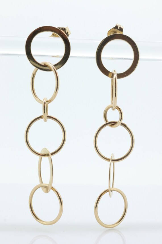 14k NABCO Gold Dangle Drop Earrings. 14k Yellow G… - image 2