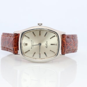 Genuine 18k Rolex Watch. 18k Wg Ladies Rolex Cellini 3803 Barrel Wristwatch