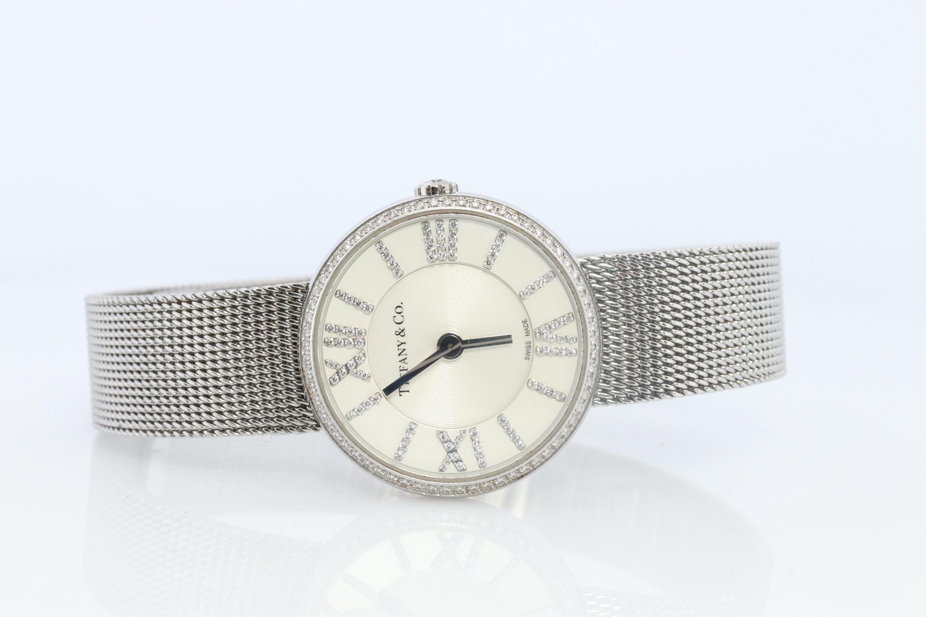 Tiffany and Co Diamond Watch. Tiffany Atlas Diamond Bezel 