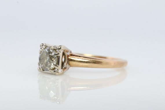 Art Deco Diamond Solitaire Ring. 14k Gold Europea… - image 2