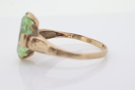 10k LIME Green Spinel ring. Vintage Retro Large O… - image 4