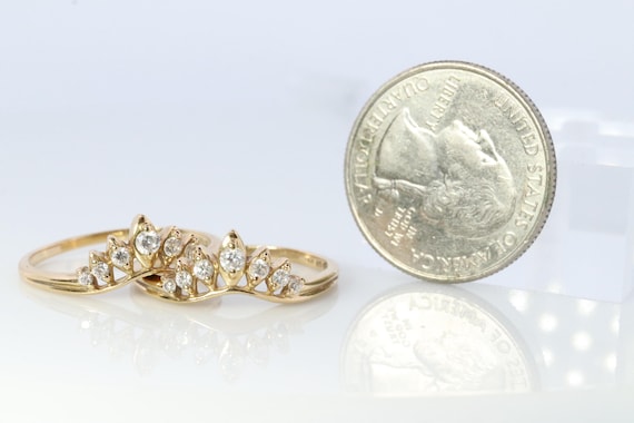 14k Enhancer Jacket Wrap Around Ring. Diamond (Cz… - image 7