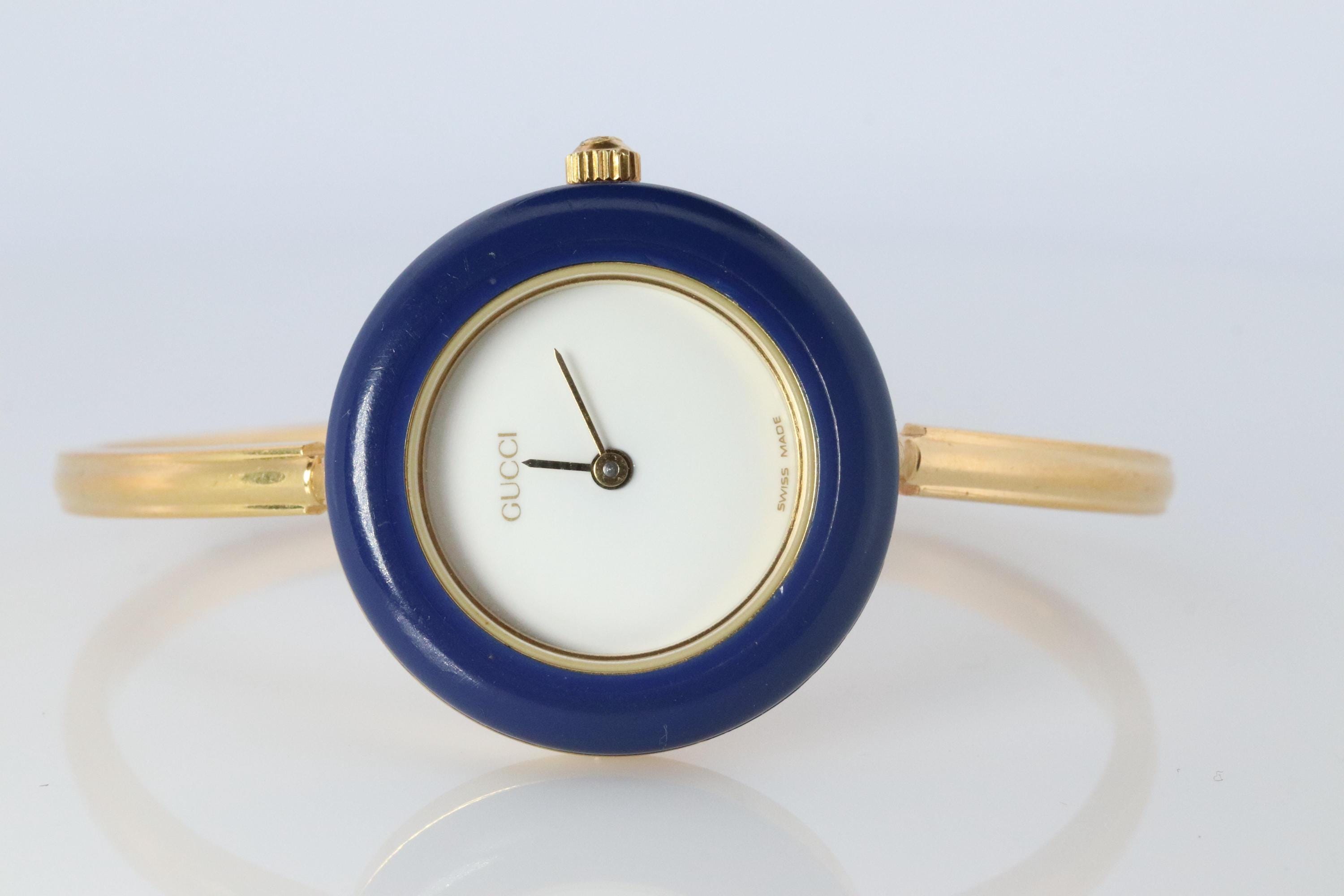 Vintage Gucci Quartz 11/12.2  Watch. Gucci Ladies Bangle Interchange Bezel Watch