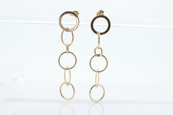 14k NABCO Gold Dangle Drop Earrings. 14k Yellow G… - image 1