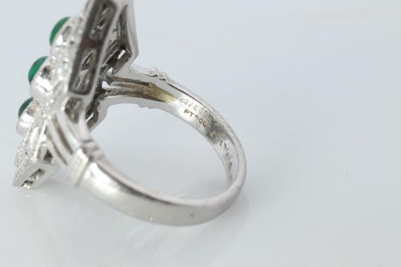 Emerald Shield Ring. Platinum Shield Ring Emerald… - image 9
