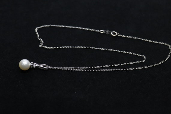 Pearl diamond pendant and necklace. 10k Dangle Pe… - image 8