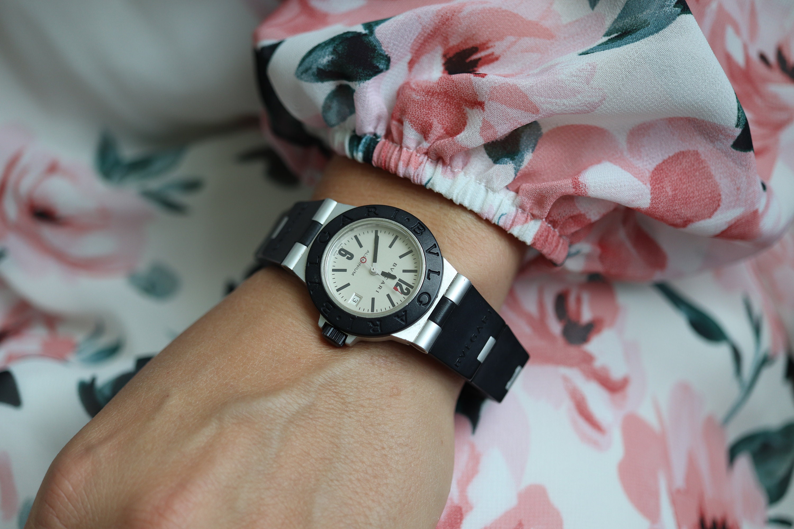 ブルガリ BVLGARI AL29A アルミニウム デイト クォーツ レディース 