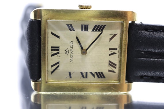 18k MOVADO Rectangle Manual Watch. Movado Vintage… - image 2