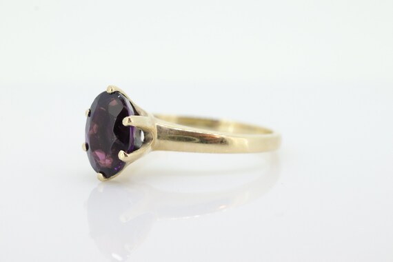 10k Amethyst Victorian ring. Crown Setting Oval A… - image 2