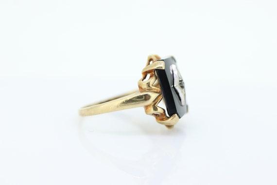 Onyx Diamond Ring. Onyx Diamond Ring. Onyx diamon… - image 3