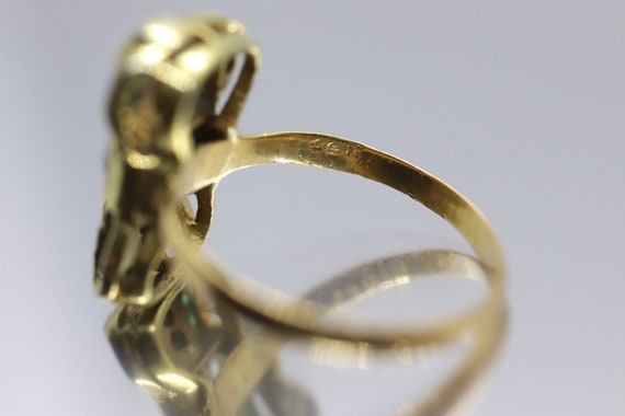 22k/10k Diamond Emerald Bow Tie Ring. - image 9